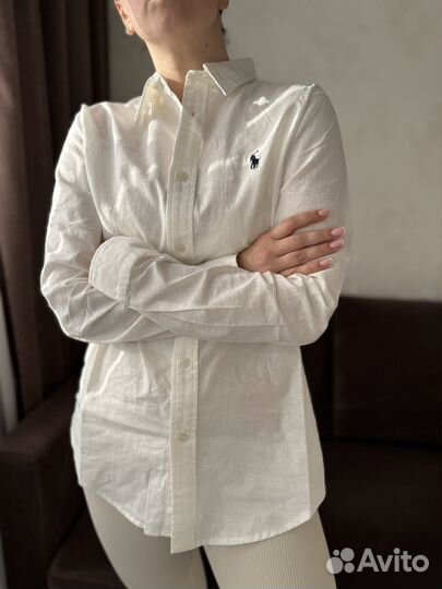 Льняная рубашка polo ralph lauren