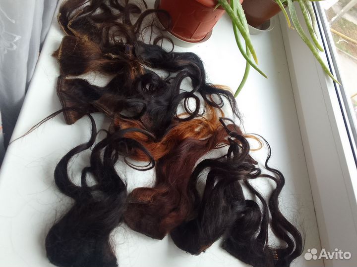 Волосы натуральные на трессе