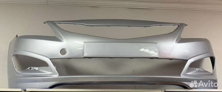 Бампер Хюндай Солярис 2010-2017 серебристый