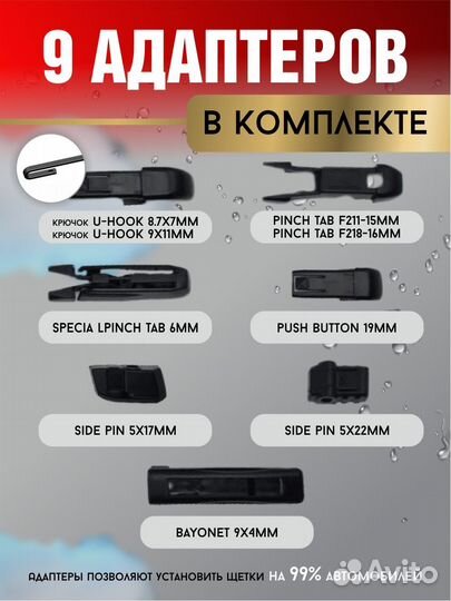 Щетки стеклоочистителя дворники гибридные