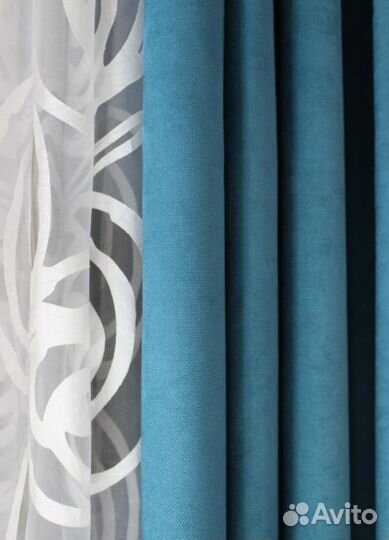 Шторы канвас (морская волна)