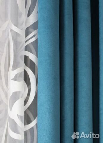 Шторы канвас (морская волна)