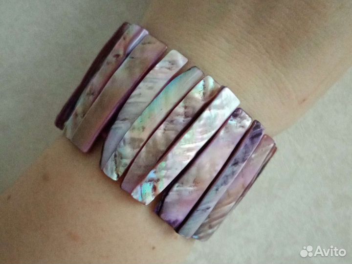 Браслет из перламутра сиреневый