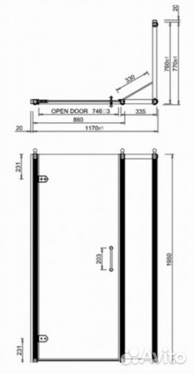 Душевой уголок Burlington Hinged Door C16+C21+C13