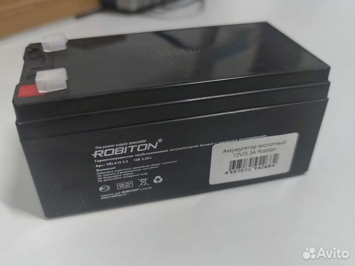 Кислотный аккумулятор 12В 3.3 Ач Robiton