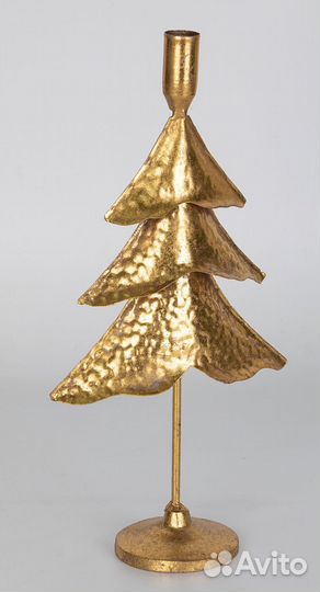 Подсвечник металл золотой 