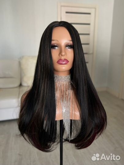 Парик с мелированием черный