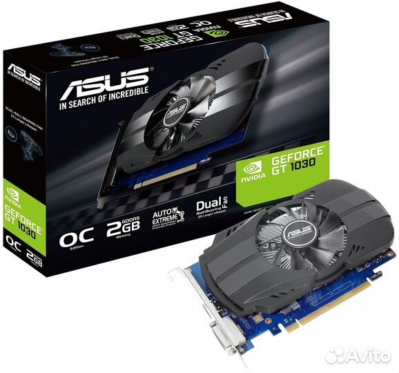 Видеокарта asus GeForce GT1030 OC 2GB Phoenix DDR5