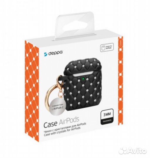 Чехол силиконовый для AirPods\AirPods2 Черный