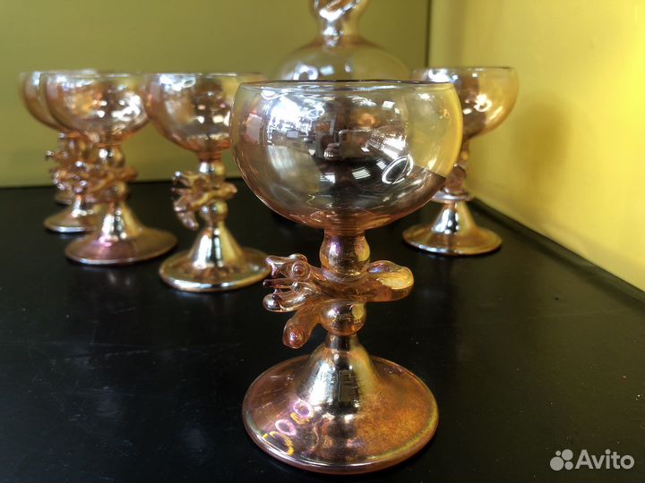 Z.7309 графин Змея + 6 рюмок (ручная работа)