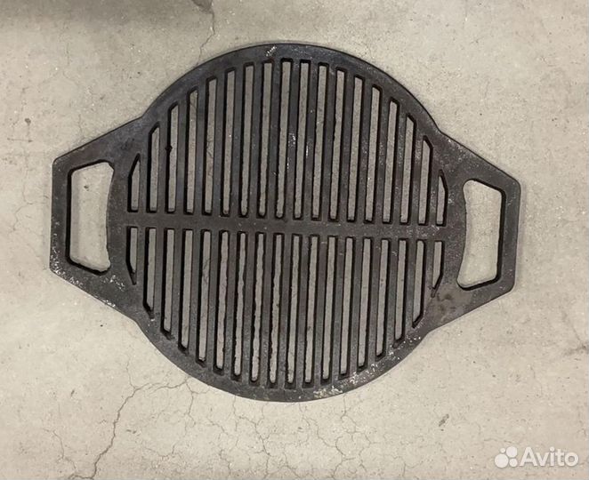 Решетка для гриля круглая 34/45см чугун с ручками