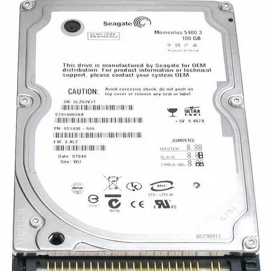 [ST9100828A] Жесткий Диск Seagate 100gb Ide 2,5" St9100828a