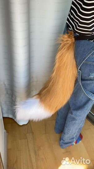 Аниме косплей ушки лисы или кошки + лисий хвост