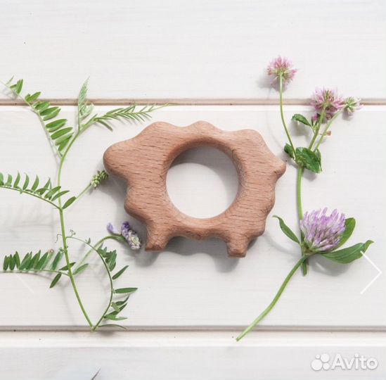 Деревянный грызунок детский Монтессори