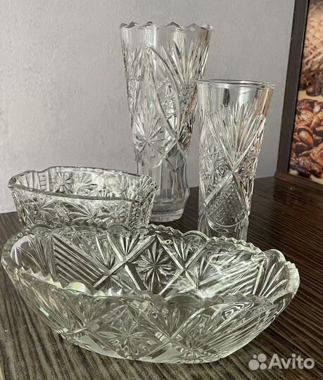 Хрустальные вазы, салатники