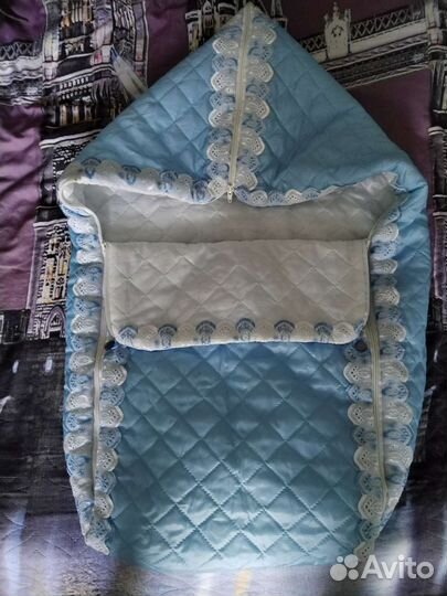 Конверт на выписку для мальчика летний и вещи