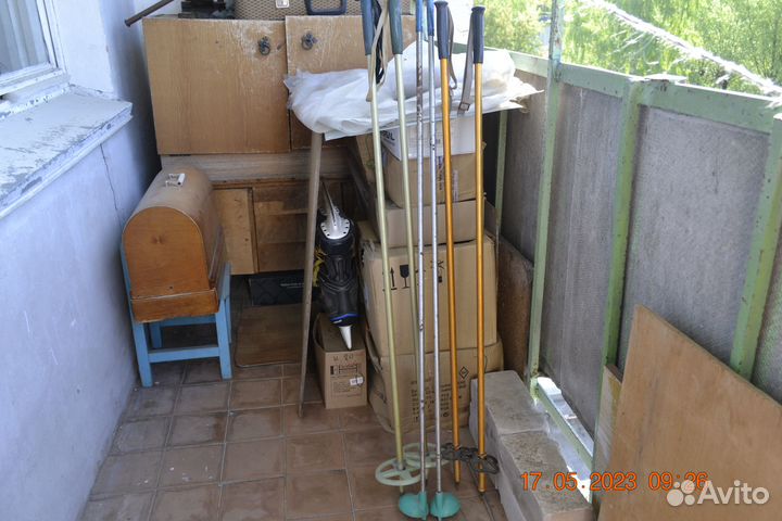 Лыжи классика СССР 1984 г.длина 195 см+палки