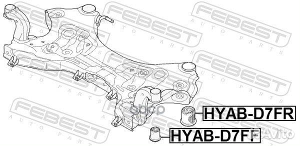 Сайлентблок подрамника передний hyabd7FF Febest