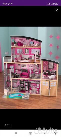 Большой кукольный домик для кукол Барби