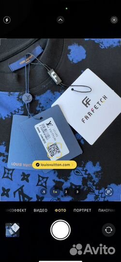 Louis Vuitton футболка синий рисунок S M L XL XXL