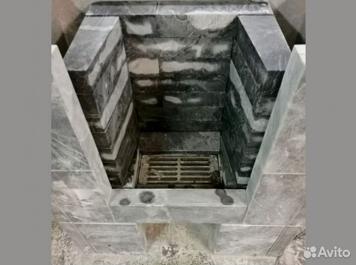 Печь камин из вулканического камня