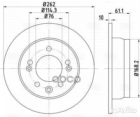 Диск тормозной зад DF073306 Trialli