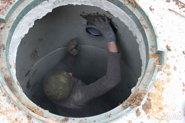 Септик из бетонных колец под ключ с установкой