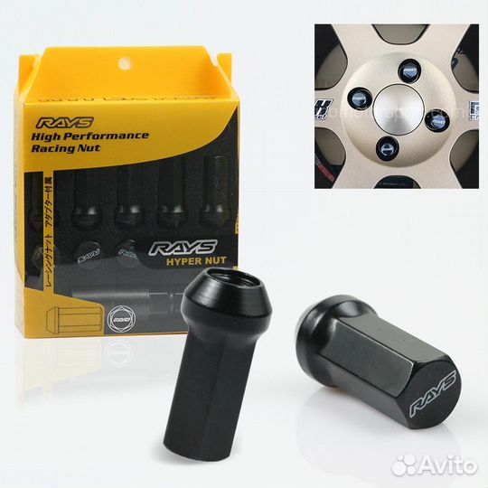 Гайки rays Hyper Steel M12x1.5 (Черный)