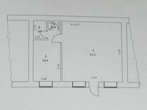 2-к. апартаменты, 44,9 м², 1/3 эт.