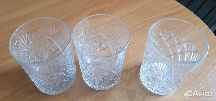 Хрустальные стаканы СССР 3шт