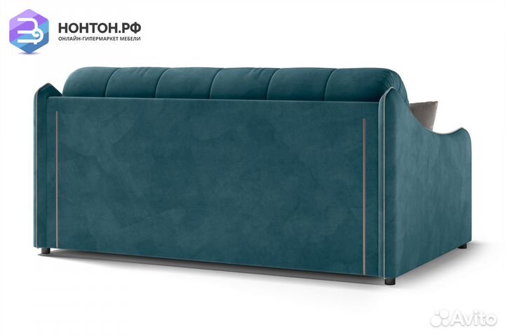 Диван аккордеон Эско синий / серо-бежевый