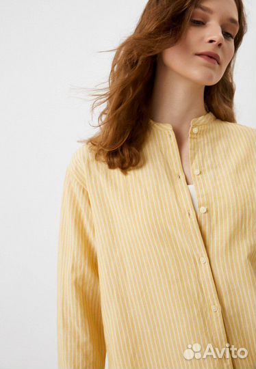 Рубашка женская Uniqlo из смесового льна. Размер S