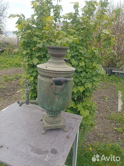 Самовар на дровах латунь