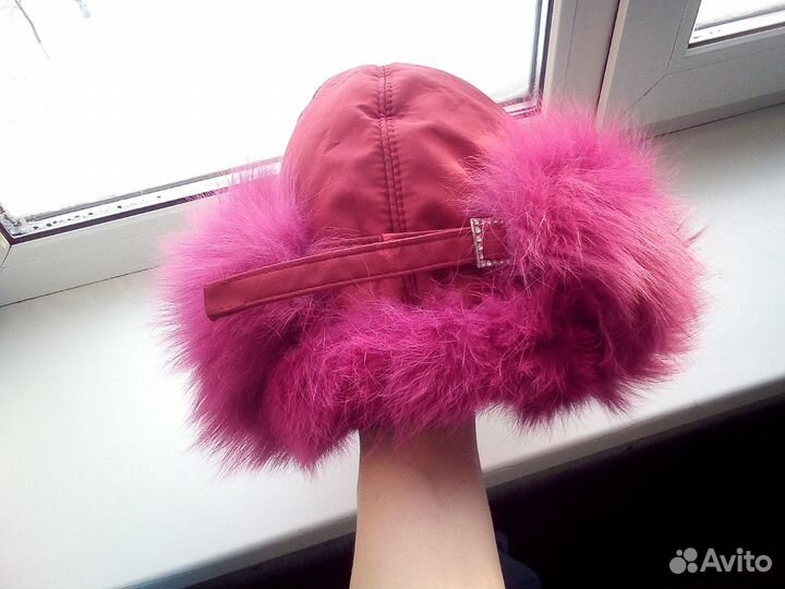 Зимняя шапка розовая