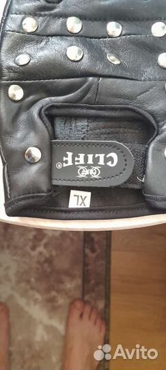 Мото перчатки кожаные