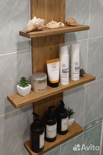 Полка в ванную из массива