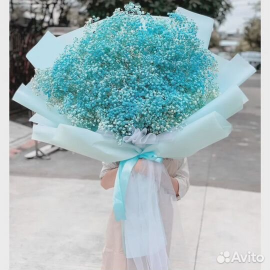 Букет 45 Голубых Гипсофил