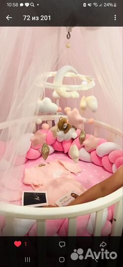 Мобиль на кроватку из фетра с подсветкой