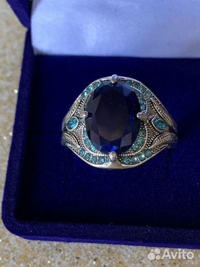 Мужской перстень серебро с камнем