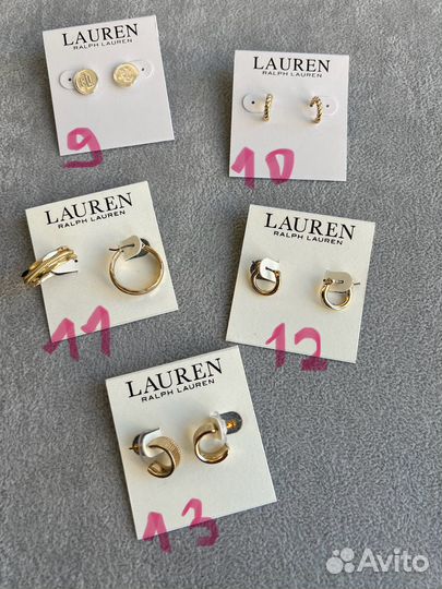 Серьги новые Ralph Lauren