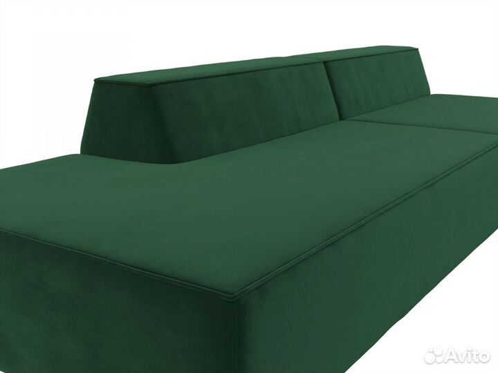 Диван прямой модульный Монс Модерн левый, велюр, зеленый