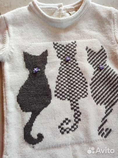 Шерстянная кофта для девочки 2-3 года