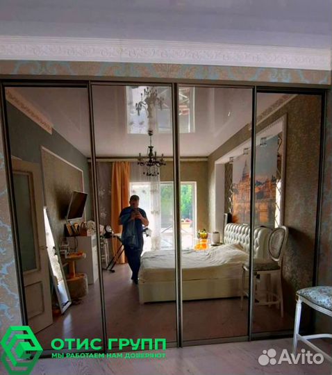 Раздвижные стеклянные перегородки для шкафа купе