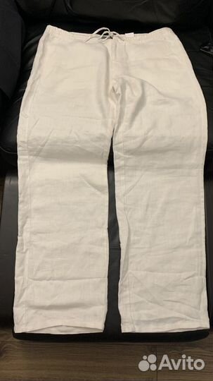 Брюки 52-54 белые лён 100% новые