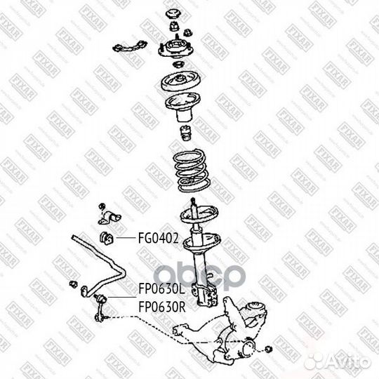 Тяга пер.стабил.лев.toyota avensis, carina E