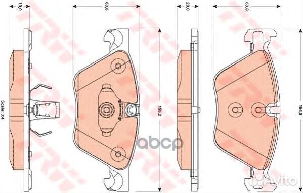Колодки тормозные дисковые перед GDB1882 TRW