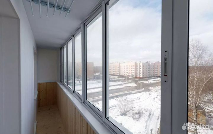 Остекление раздвижное с отделкой