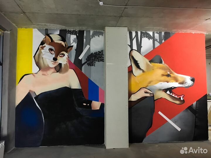 Художественная роспись стен, граффити оформление