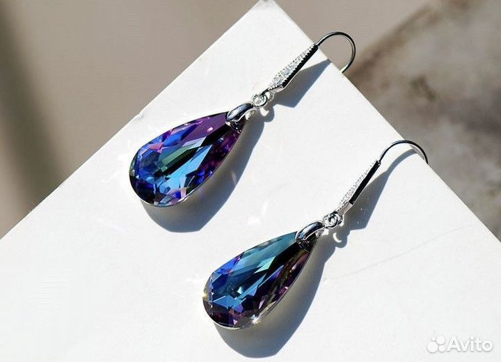 Серебряные серьги с мистическим топазом