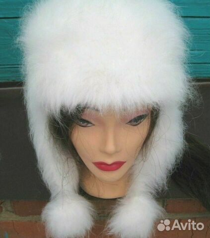 Шапка берет теплая из кроличьего пуха ангора